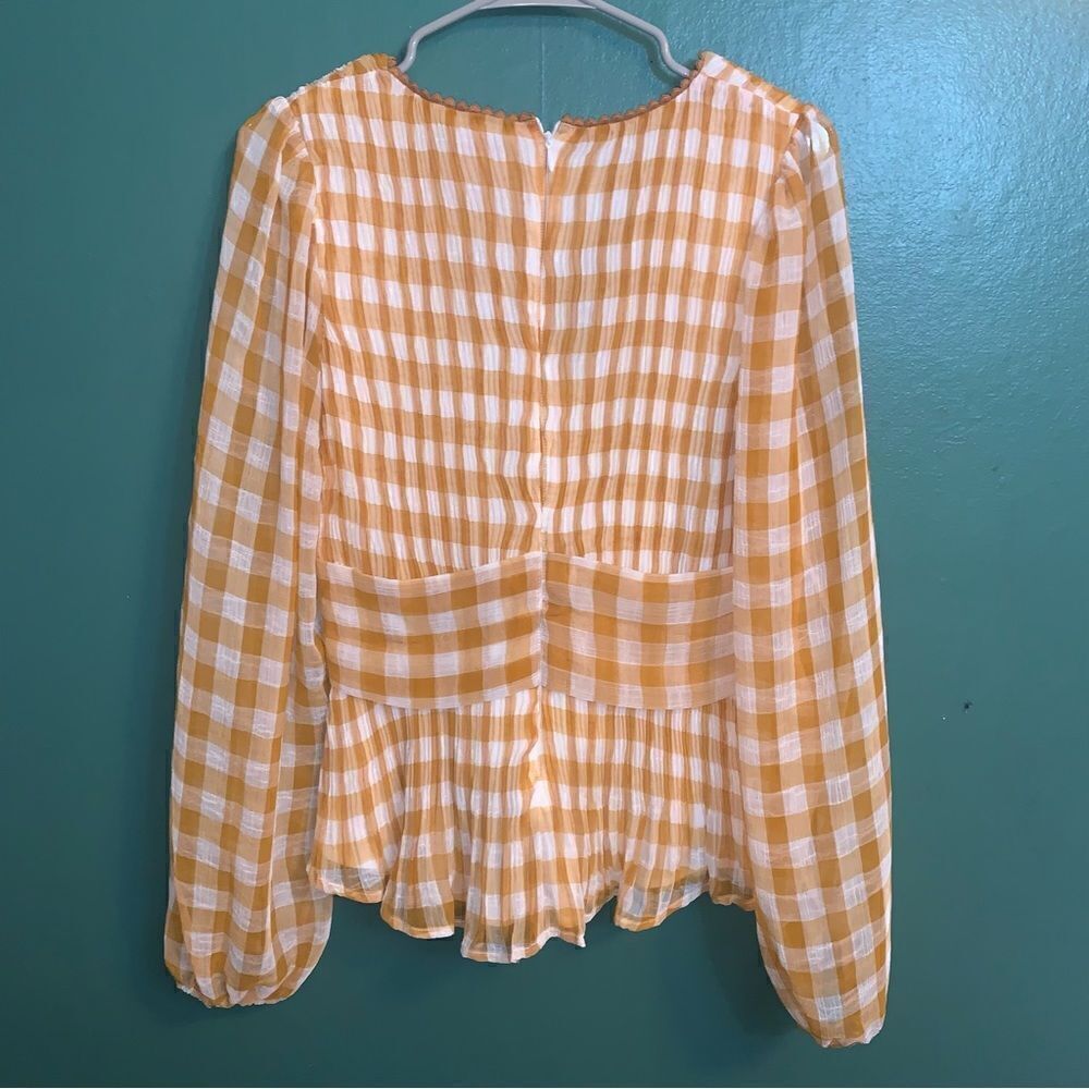 Plaid V Neck Blouse Find Me Now Small - Picture 4 of 4